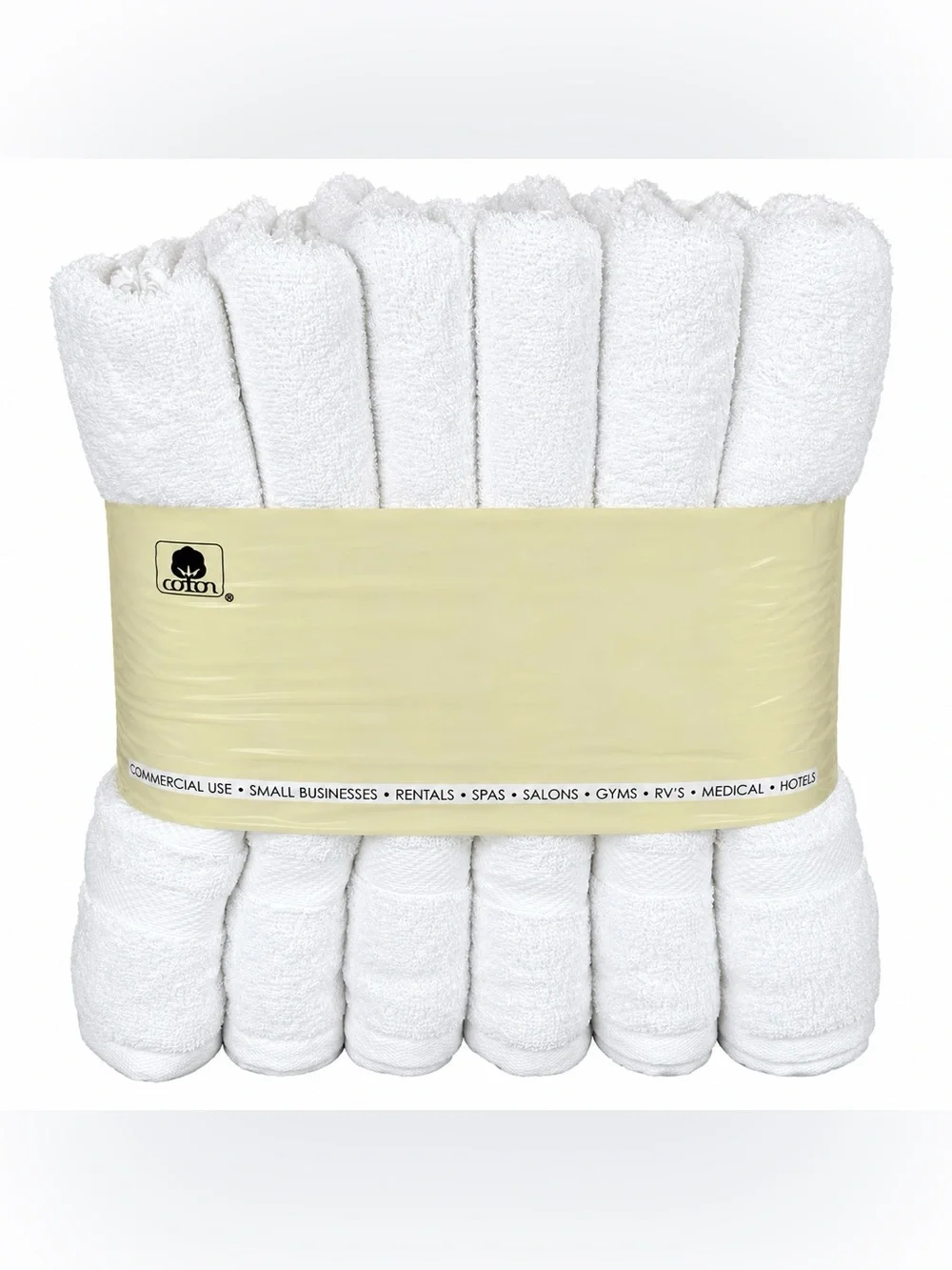 Grandeur Hospitality White Bath Towels 6 Pack 30x54 100% Cotton